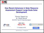 How Recent Advances in Solar Resource Assessment Support Large-Scale Solar Development